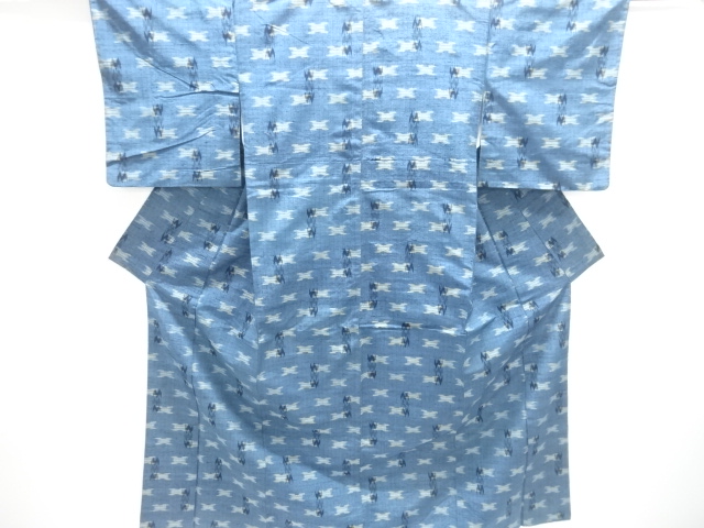 JAPANESE KIMONO / ANTIQUE KIMONO / SILK / HAND WOVEN TSUMUGI / KASURI PATTERN